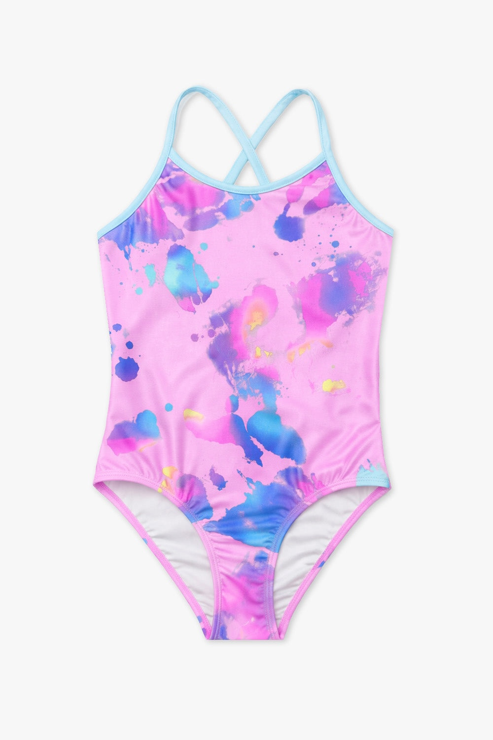 Strappy One Piece Swimsuit - Tie Dye Rainbow Ice Cream