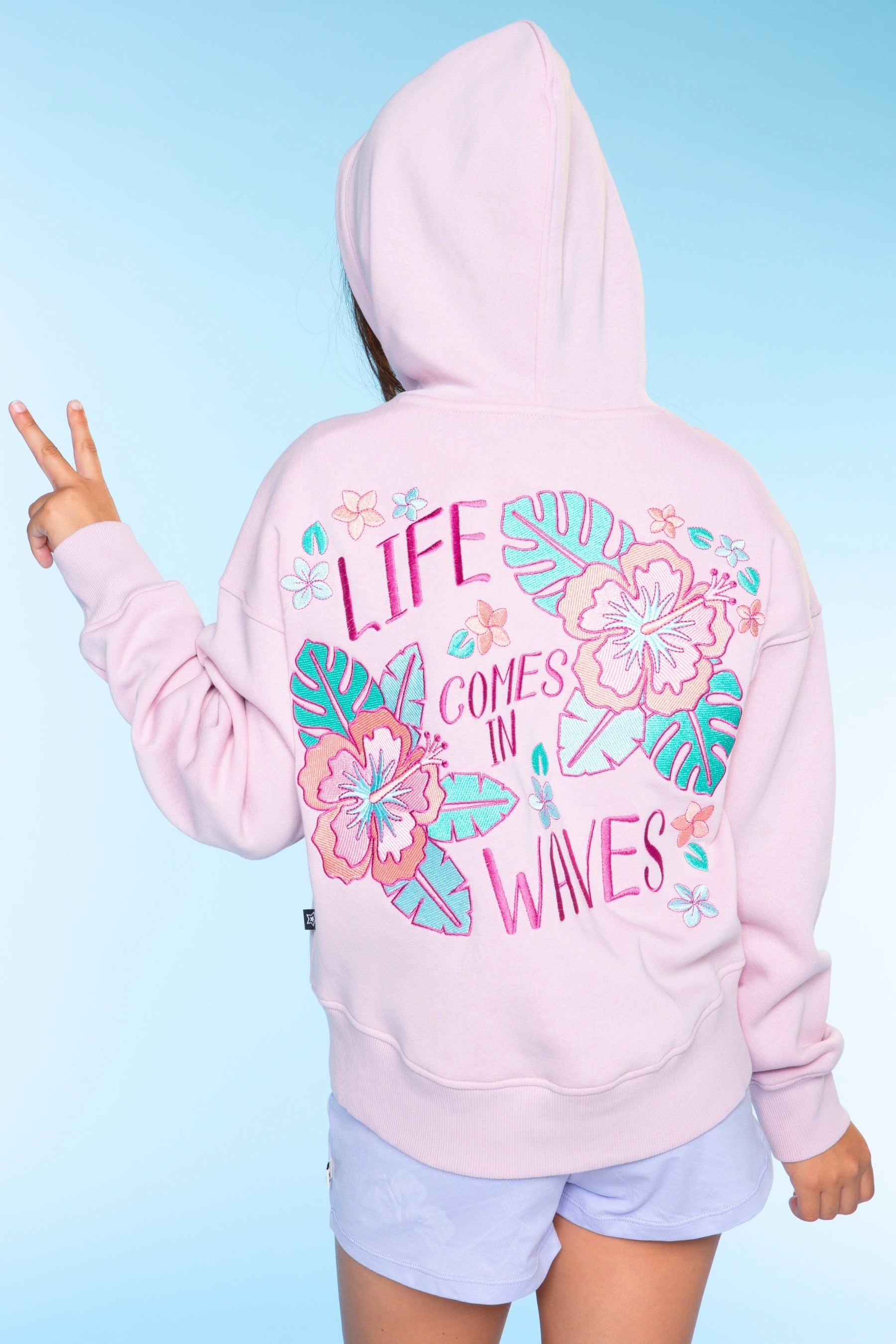 Cloud Soft French Terry Everyday Hoodie - Vintage Rose Hibiscus