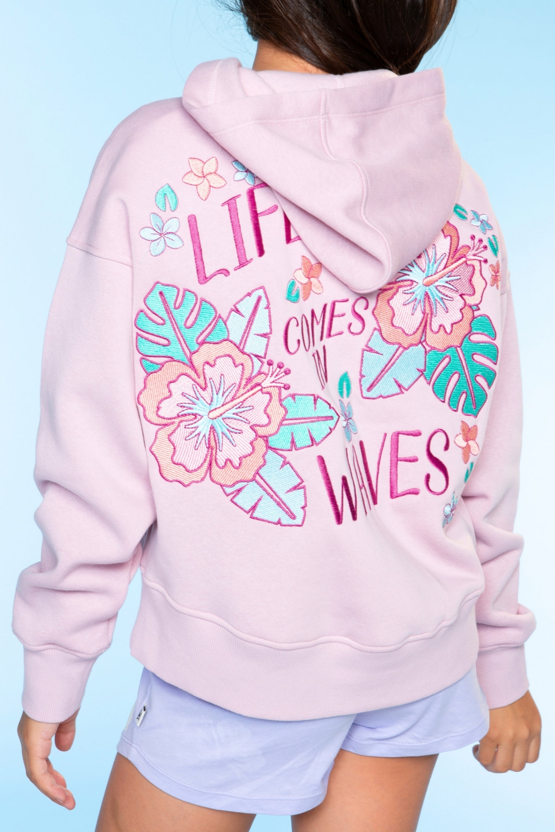 Cloud Soft French Terry Everyday Hoodie - Vintage Rose Hibiscus