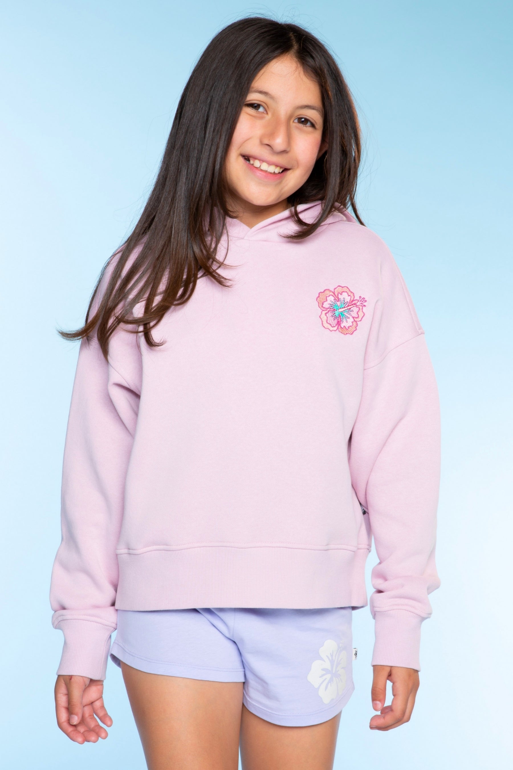 Cloud Soft French Terry Everyday Hoodie - Vintage Rose Hibiscus