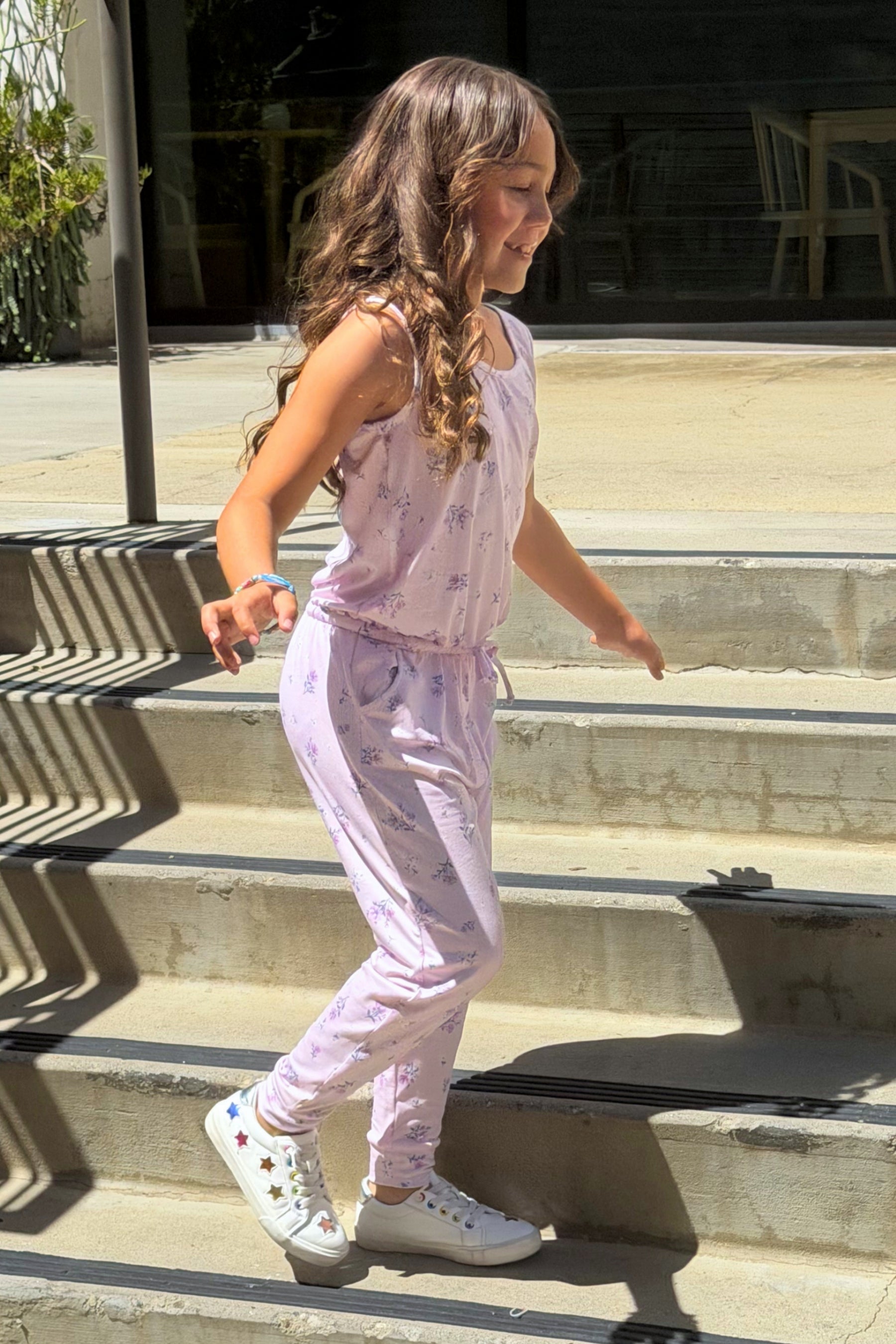 Simply Soft Long Jumpsuit - Blush Pink Ditsy Floral - NEW!