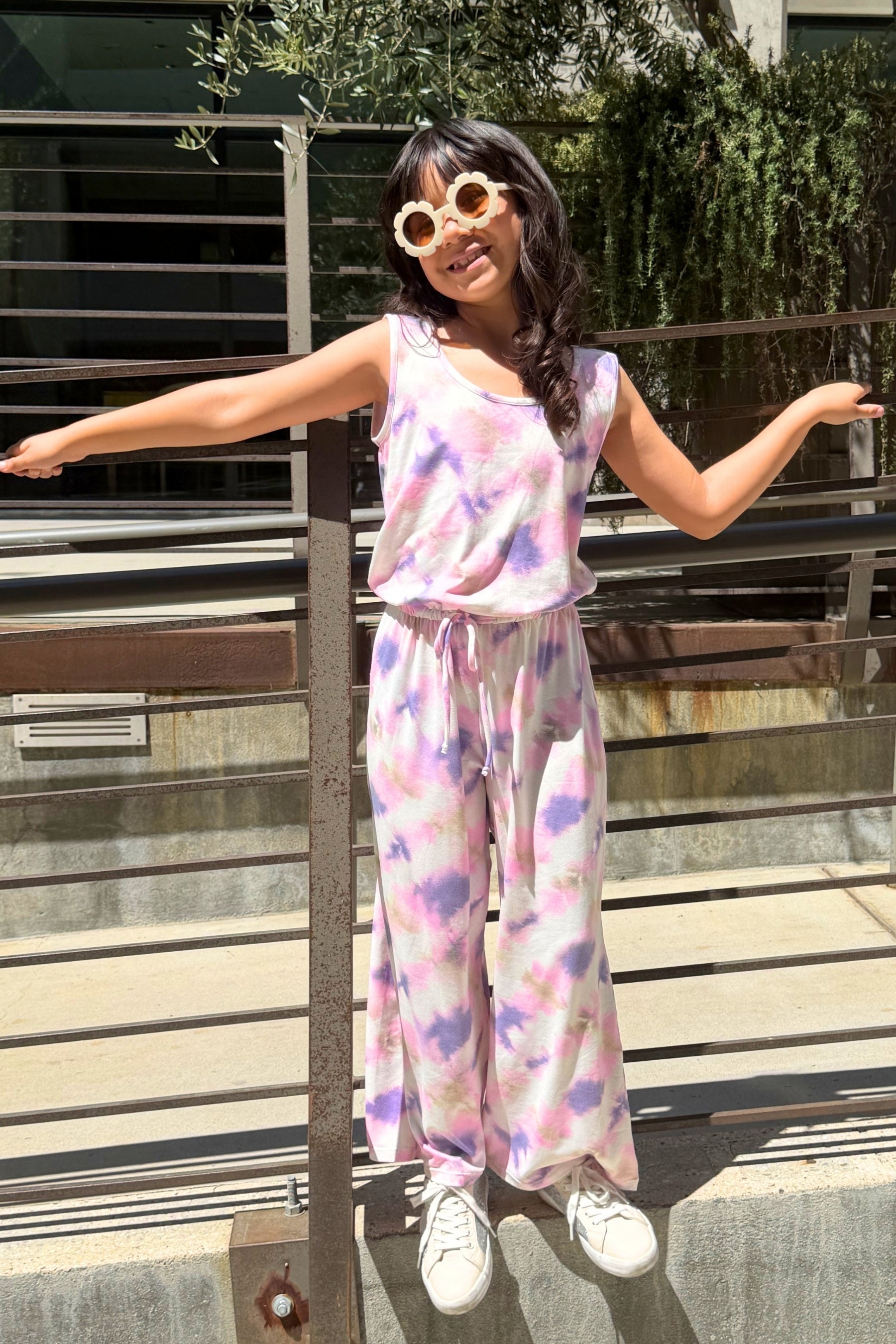 Simply Soft Tank Wide Leg Jumpsuit - Blush Mauve Tie Dye - NEW!