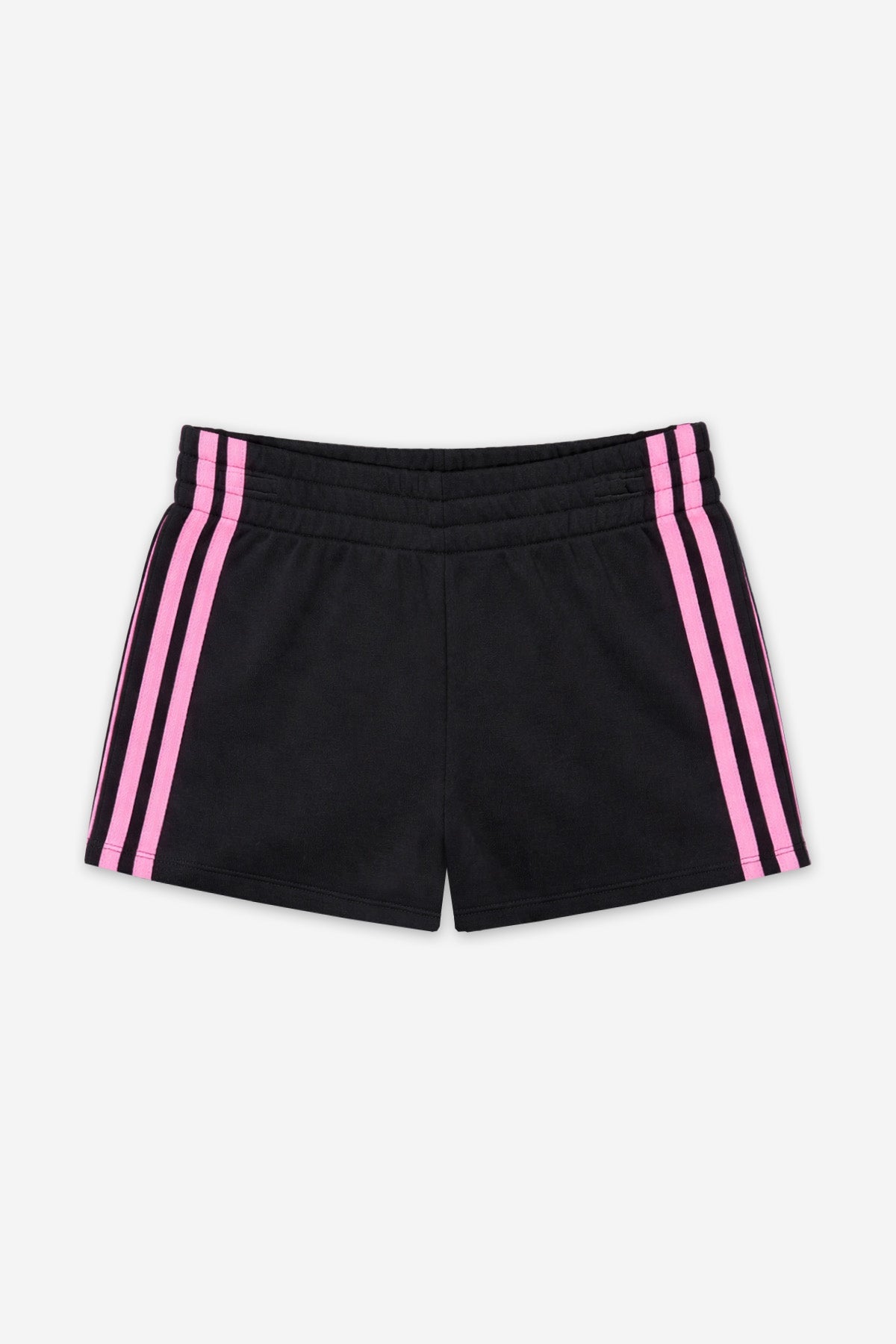 French Terry Smocked Striped Short - Pink Denim
