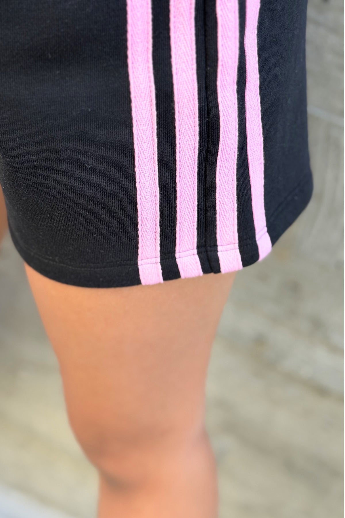 3 Pack - French Terry Smocked Striped Short - Black Pink | Ivory Pink | Pink Denim