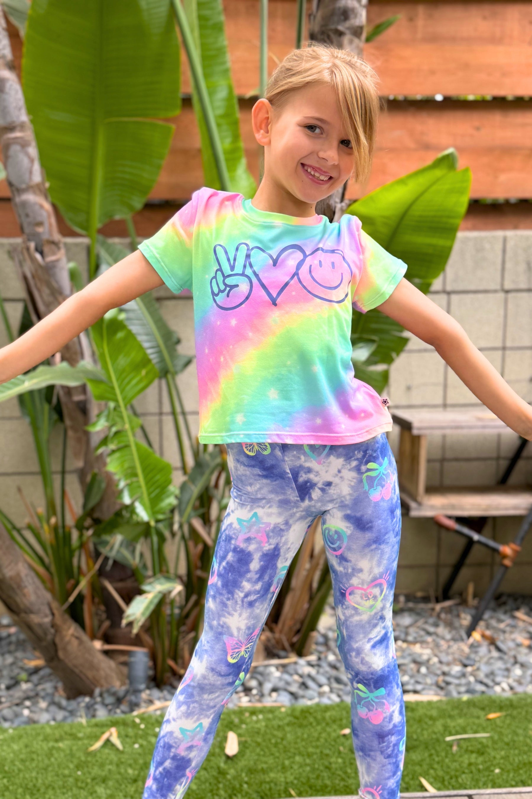 Simply Soft Long Legging. - Denim Tie Dye Graffiti Elements - NEW!