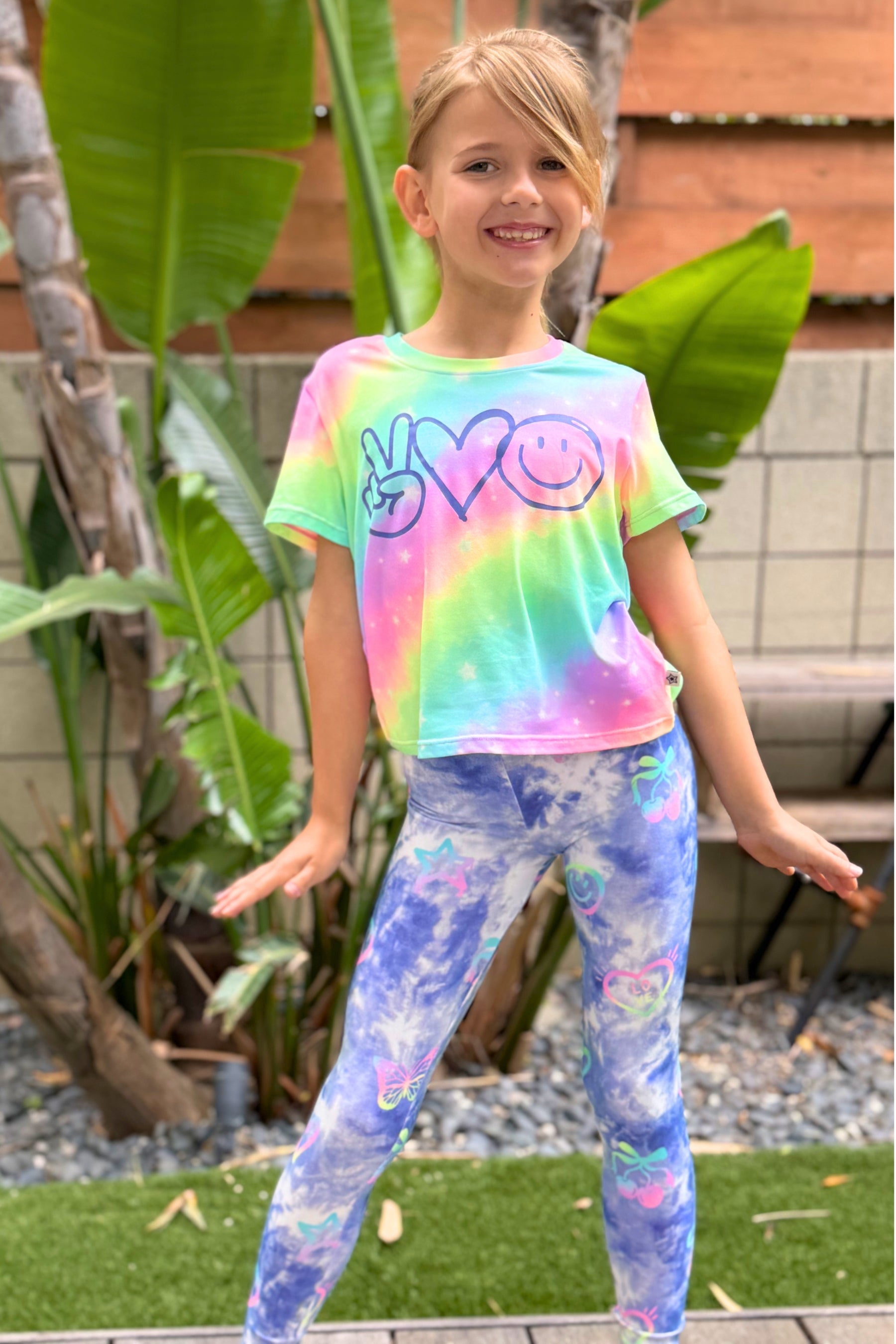 Simply Soft Long Legging. - Denim Tie Dye Graffiti Elements - NEW!