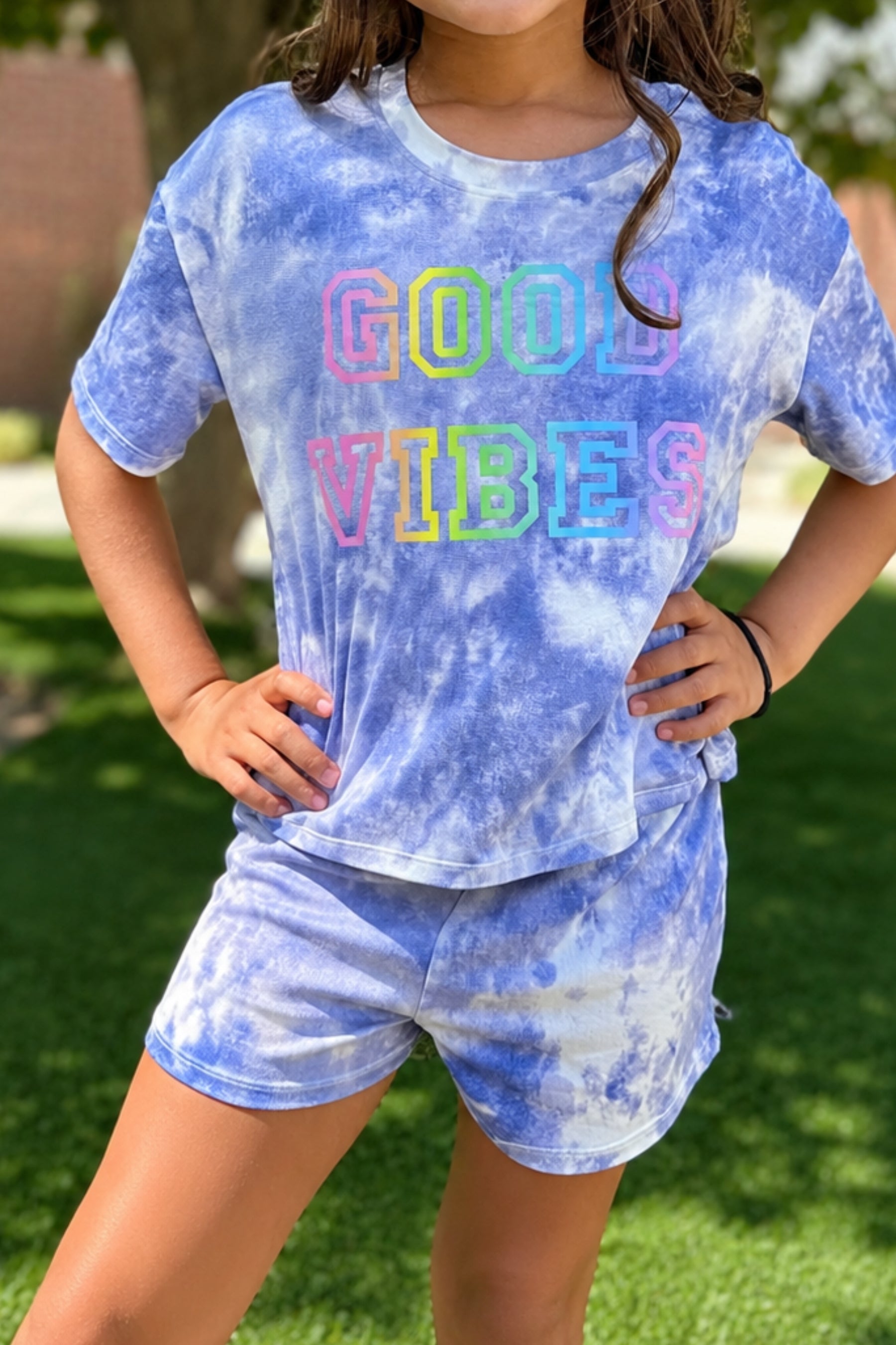 Simply Soft Easy Tee & Dolphin Short Set - Pink Denim Floral Love - NEW!