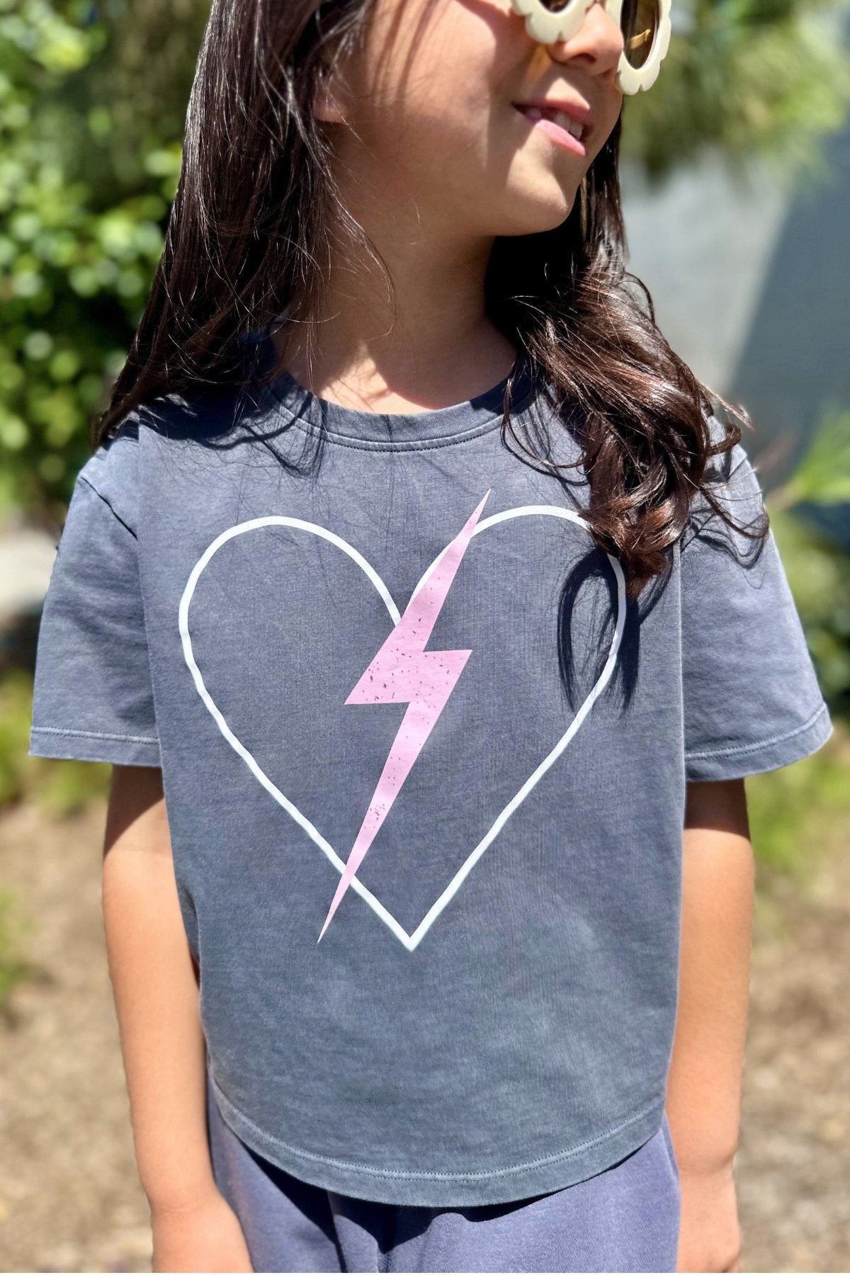 Washed Cotton Drop Shoulder Tee. - Lt Pink USA