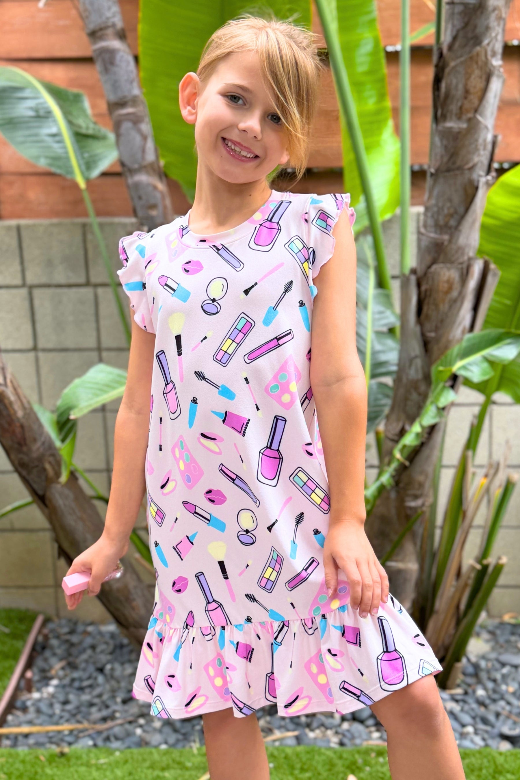 Simply Soft Flutter Sleeve Lounge Dress - Lilac Donut Ice Cream - NEW!