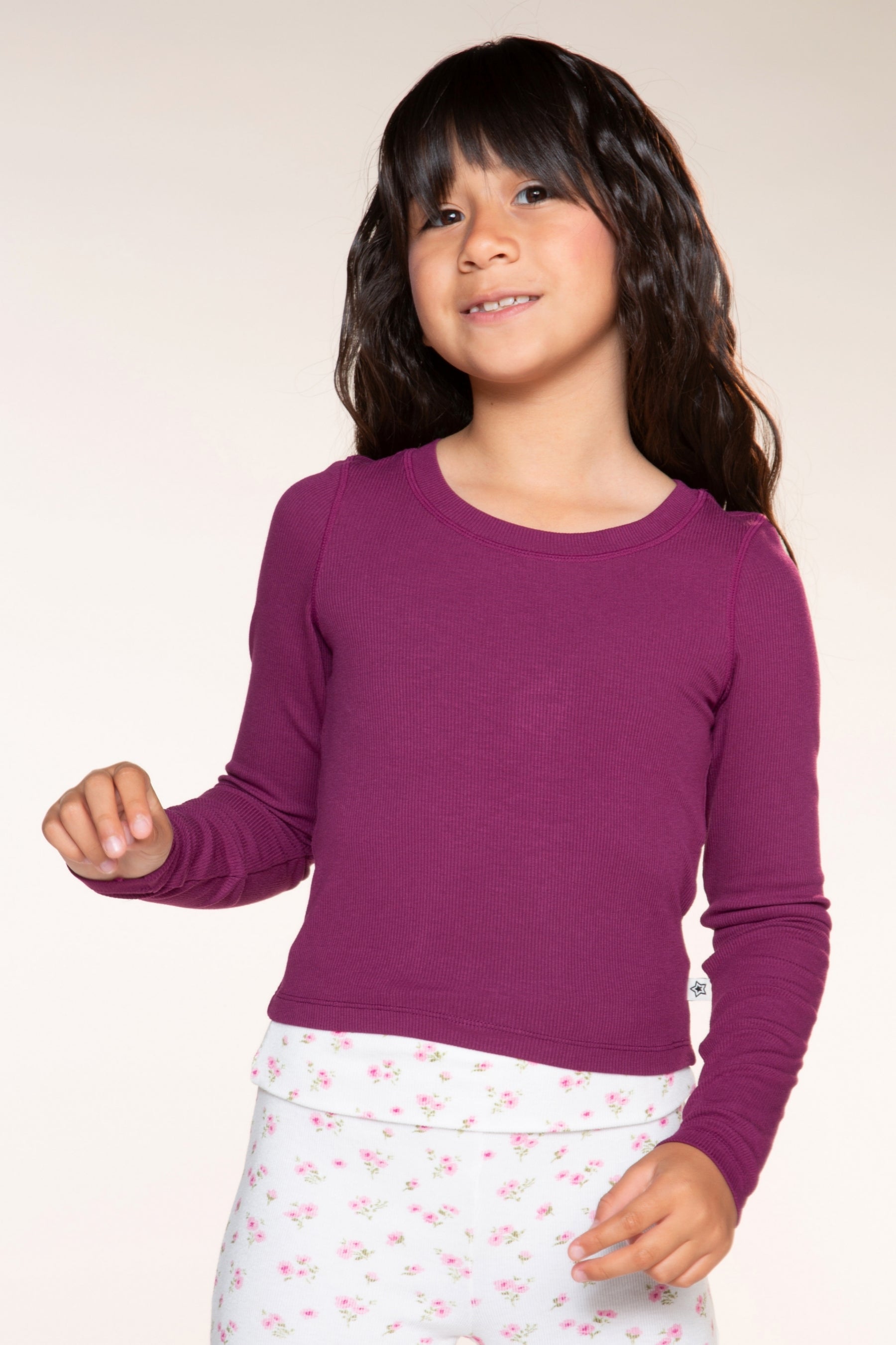 Ultra-Soft Ribbed Long Sleeve Fitted Tee - Soft Lilac - NEW!