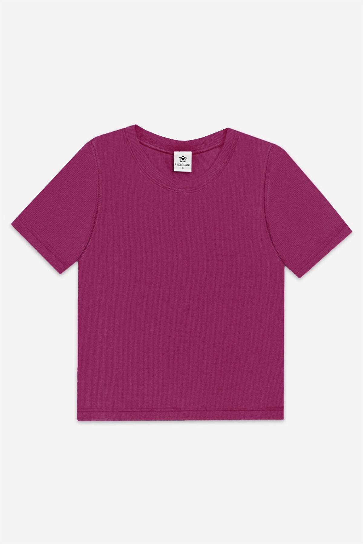 Ultra-Soft Ribbed Fitted Tee - Ivory Pink Stripe