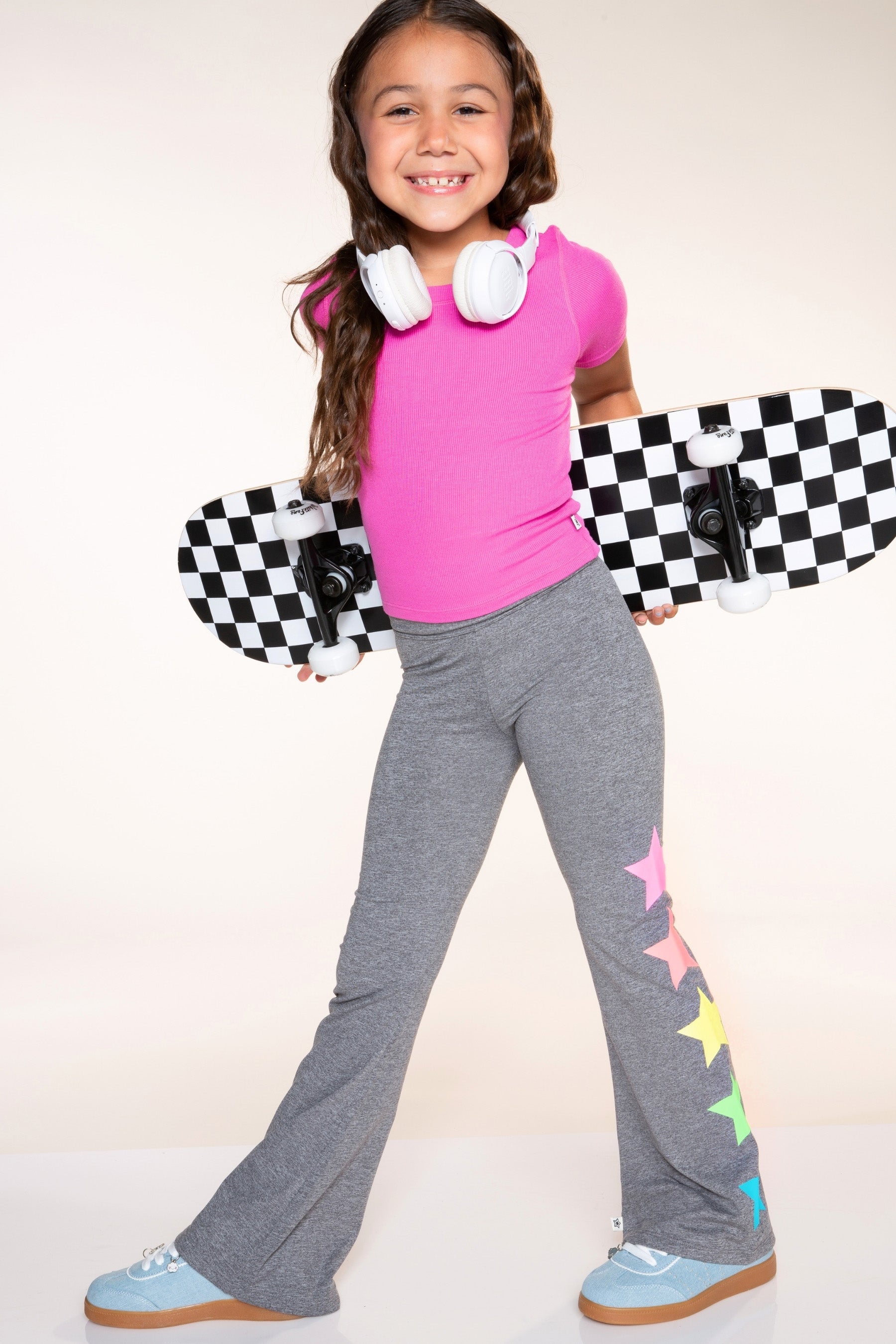 Ultra-Soft Ribbed Fitted Tee - Ivory Pink Stripe