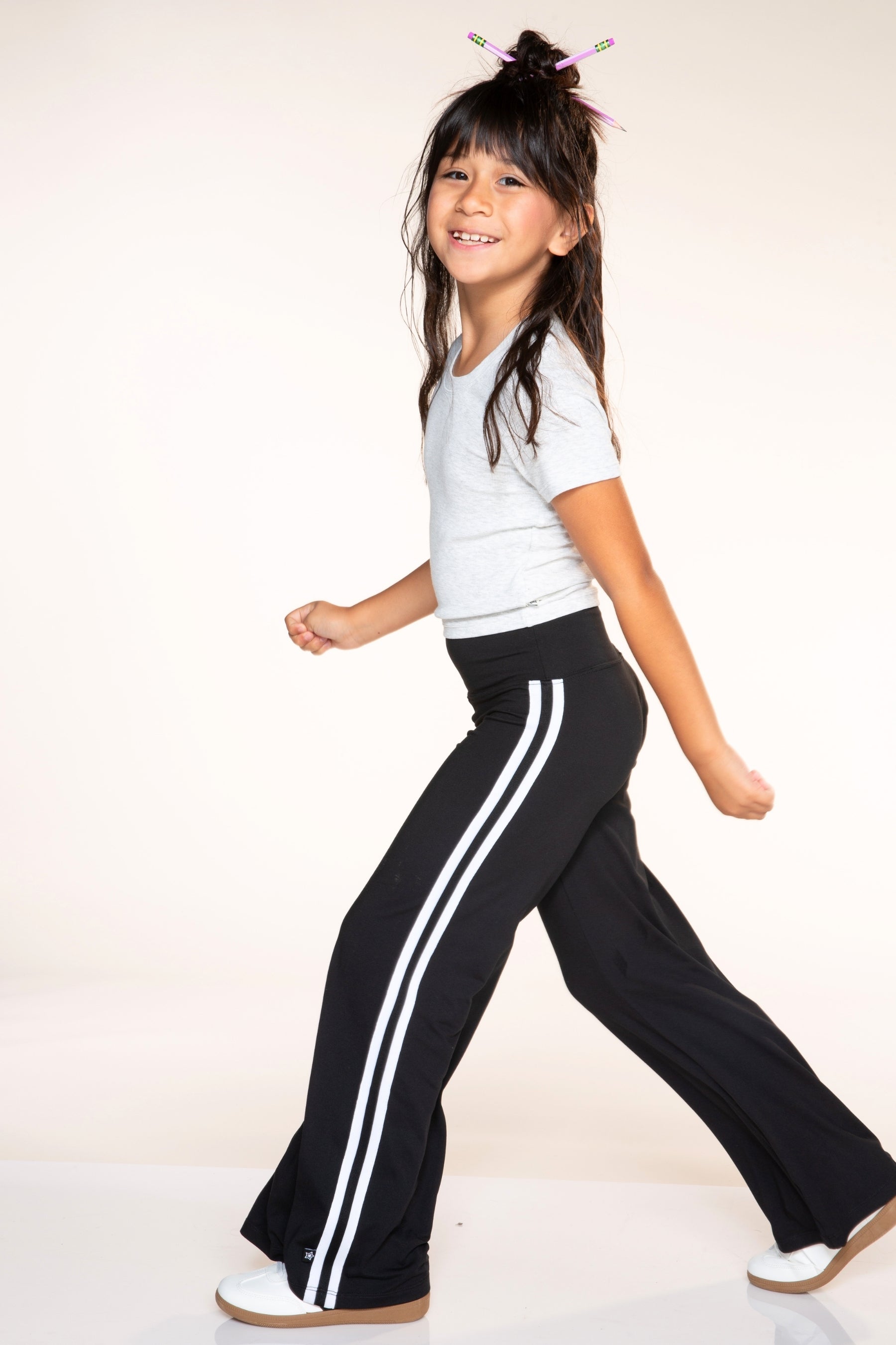 Ultra-Soft Ribbed Fitted Tee - Ivory Pink Stripe