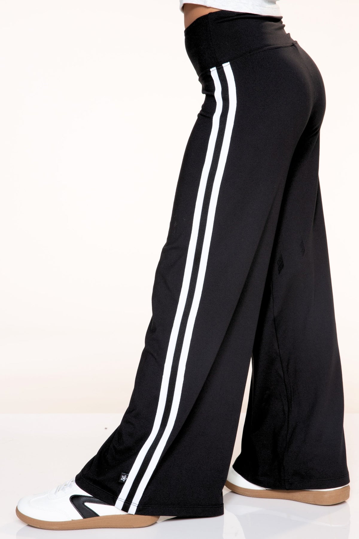 Simply Soft Luxe Wide Leg Pant - Steel Pink White Stripe - NEW!