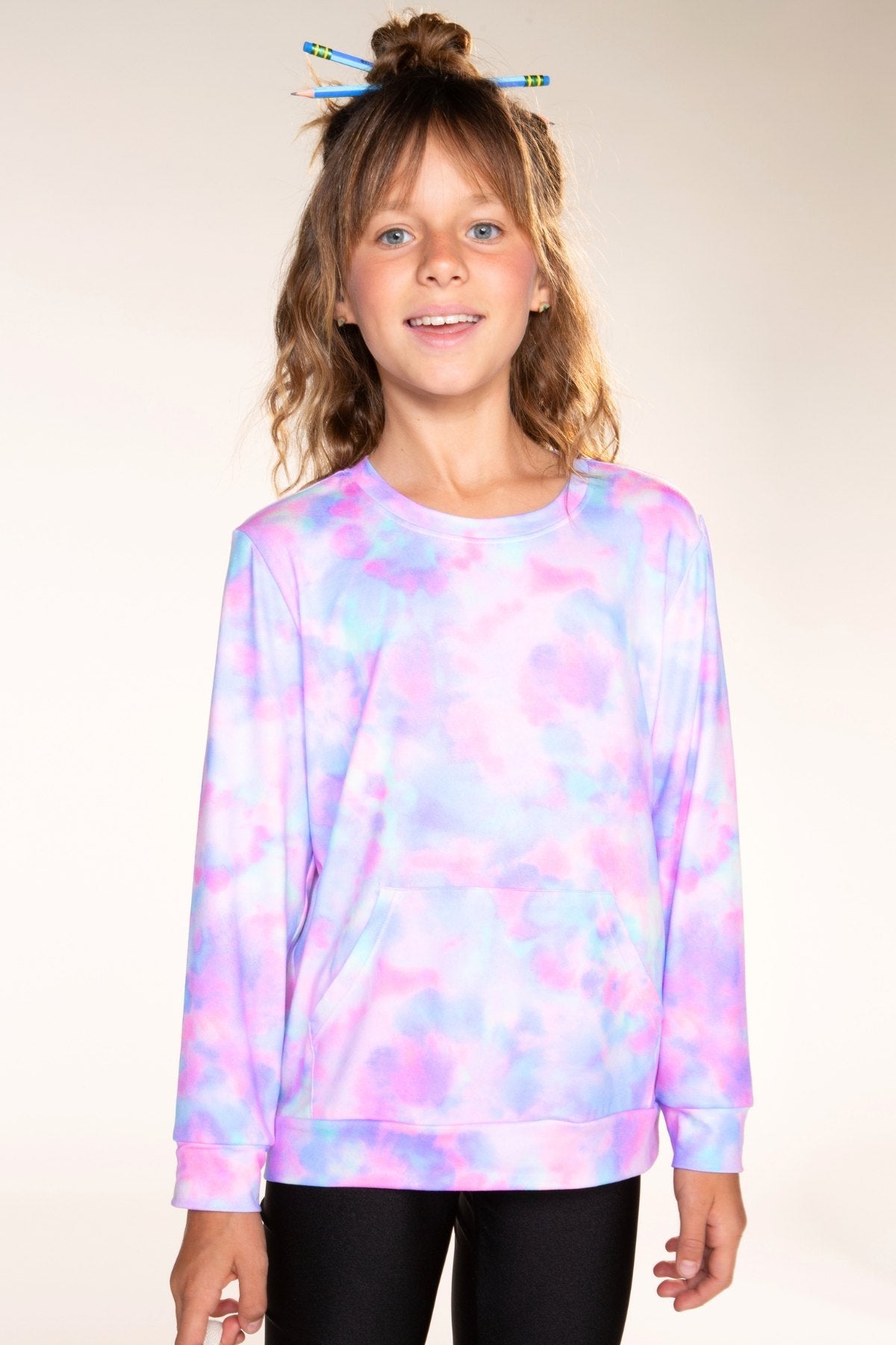 Simply Soft Kanga Pocket Crew Top - Black - NEW!