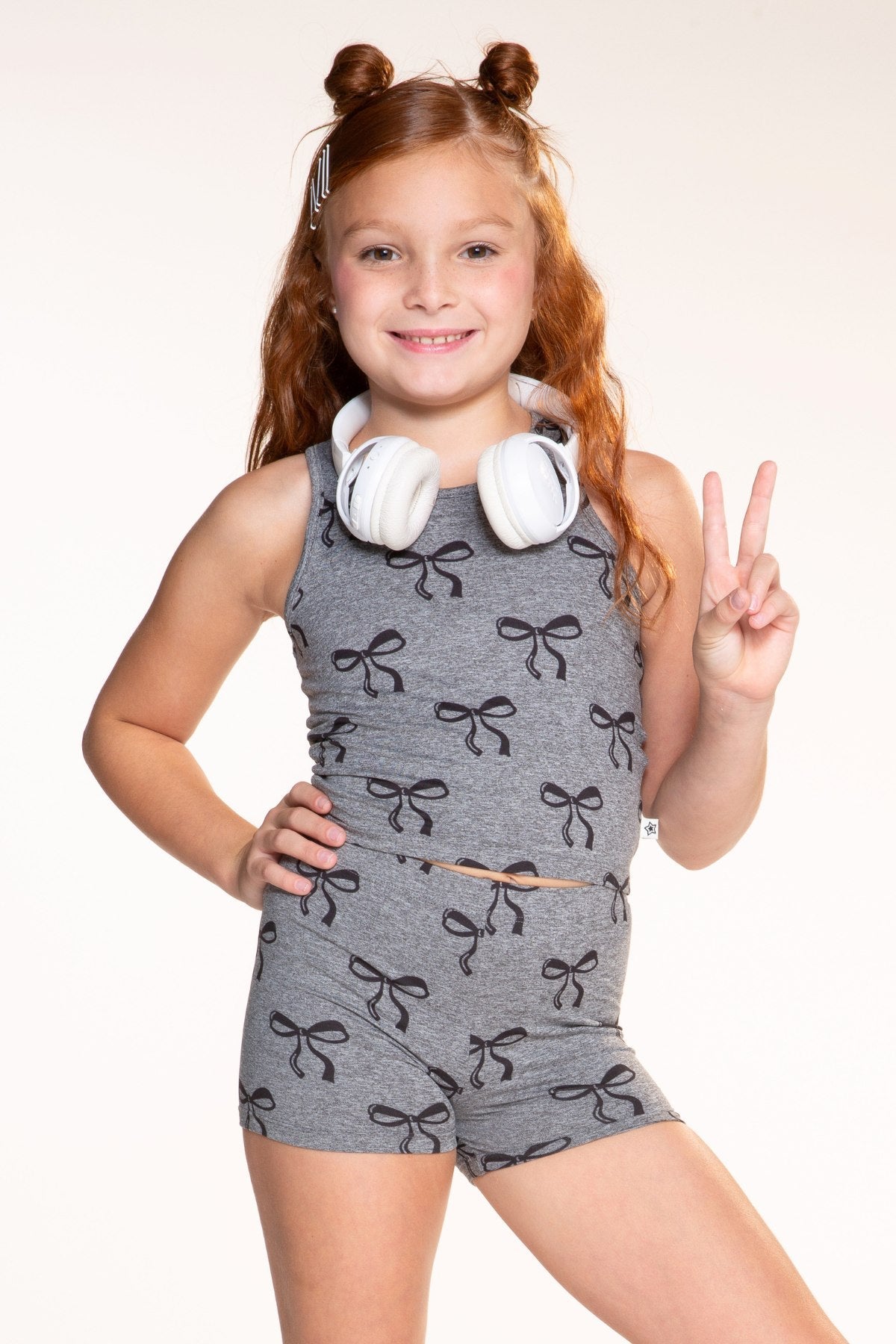Simply Soft Luxe Cropped Racerback Tank & Tumble Short - Black Rainbow Smile - NEW!