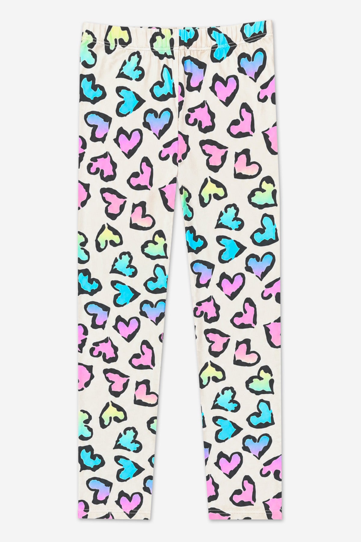 3 Pack Retro Rainbow & Leopard Heart Leggings - Retro Rainbow & Hearts - NEW!