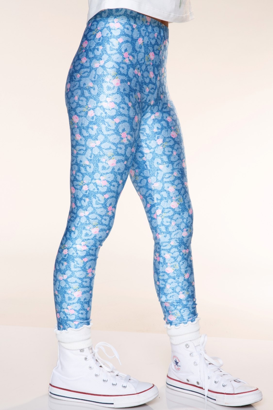 High Shine Long Legging - Black White Smile - NEW!