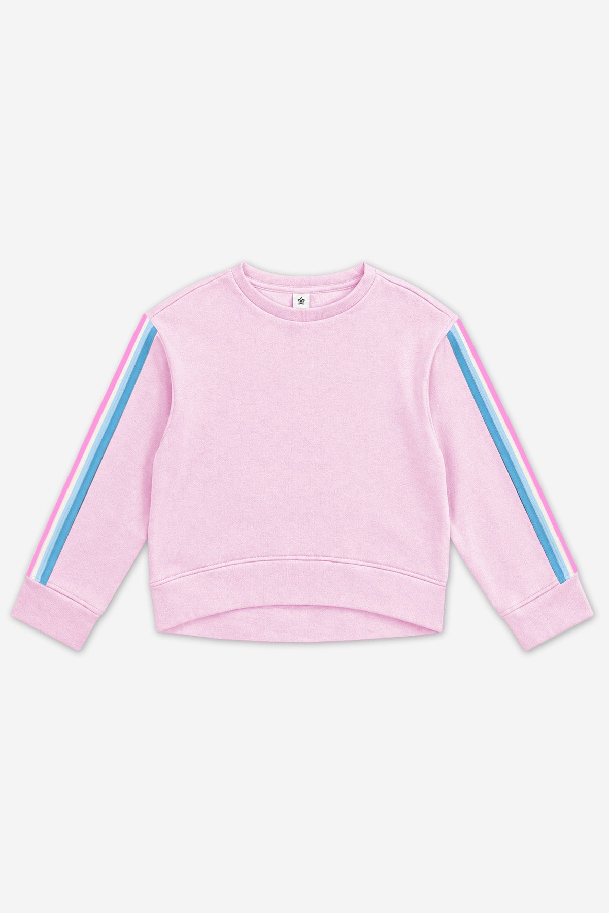 Cloud Soft French Terry Everyday Sweatshirt - Dusty Pink Blue Ivory Pink Stripe - NEW!