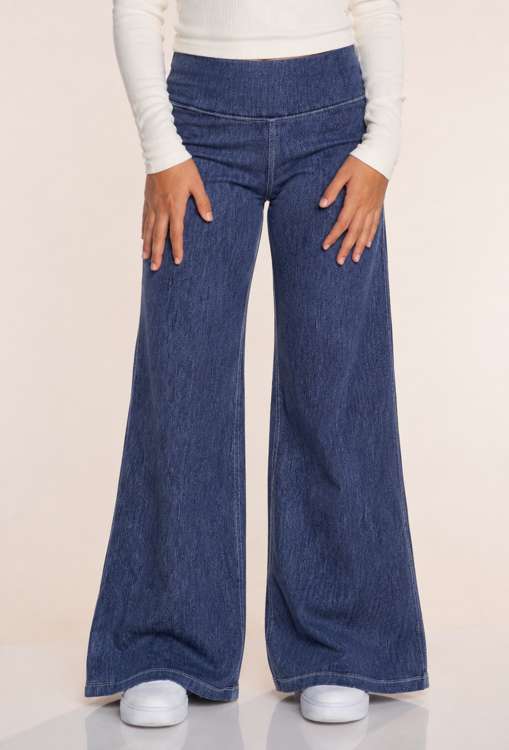 3 Pack Super Stretch Soft Denim Wide Leg Jegging - Black | Vintage Blue | Vintage Indigo - NEW!