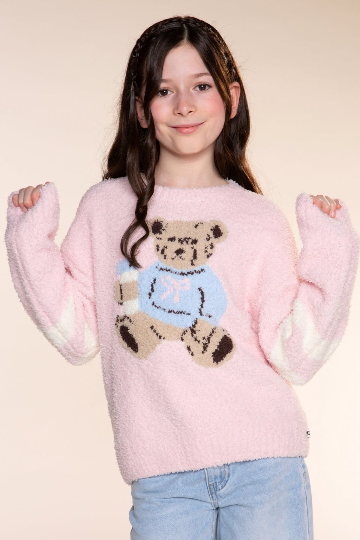 2 Pack Cloud Plush Crew Neck Sweater - Lavender Denim Love | Dusty Pink Teddy - NEW!