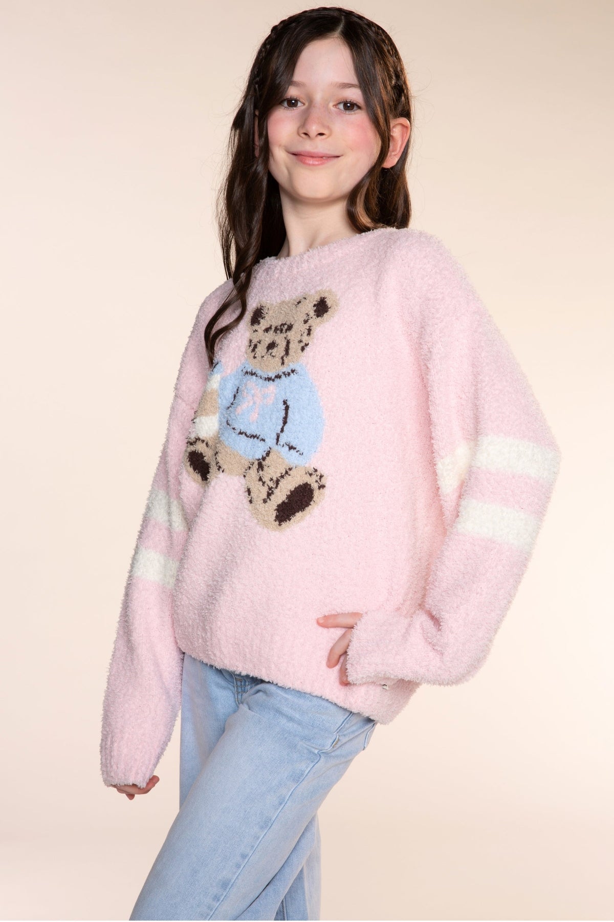 Cloud Plush Crew Neck Sweater - Lavender Denim Love - NEW!