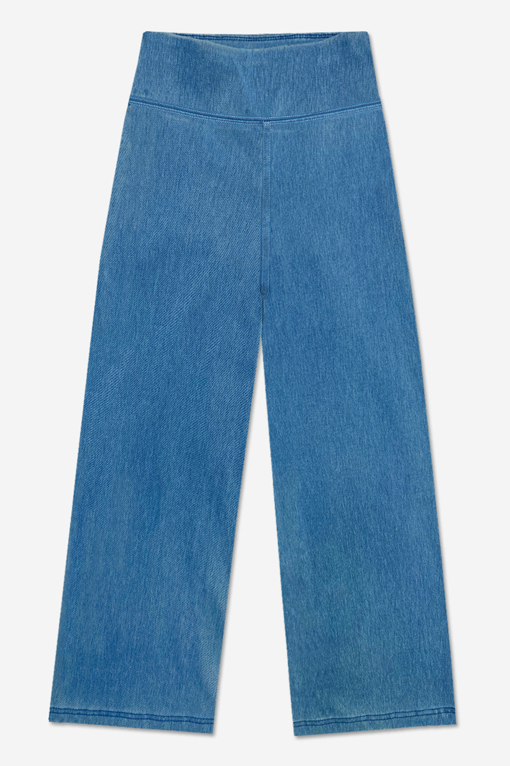 Super Stretch Soft Denim Wide Leg Jegging - Light Blue Denim Floral - NEW!