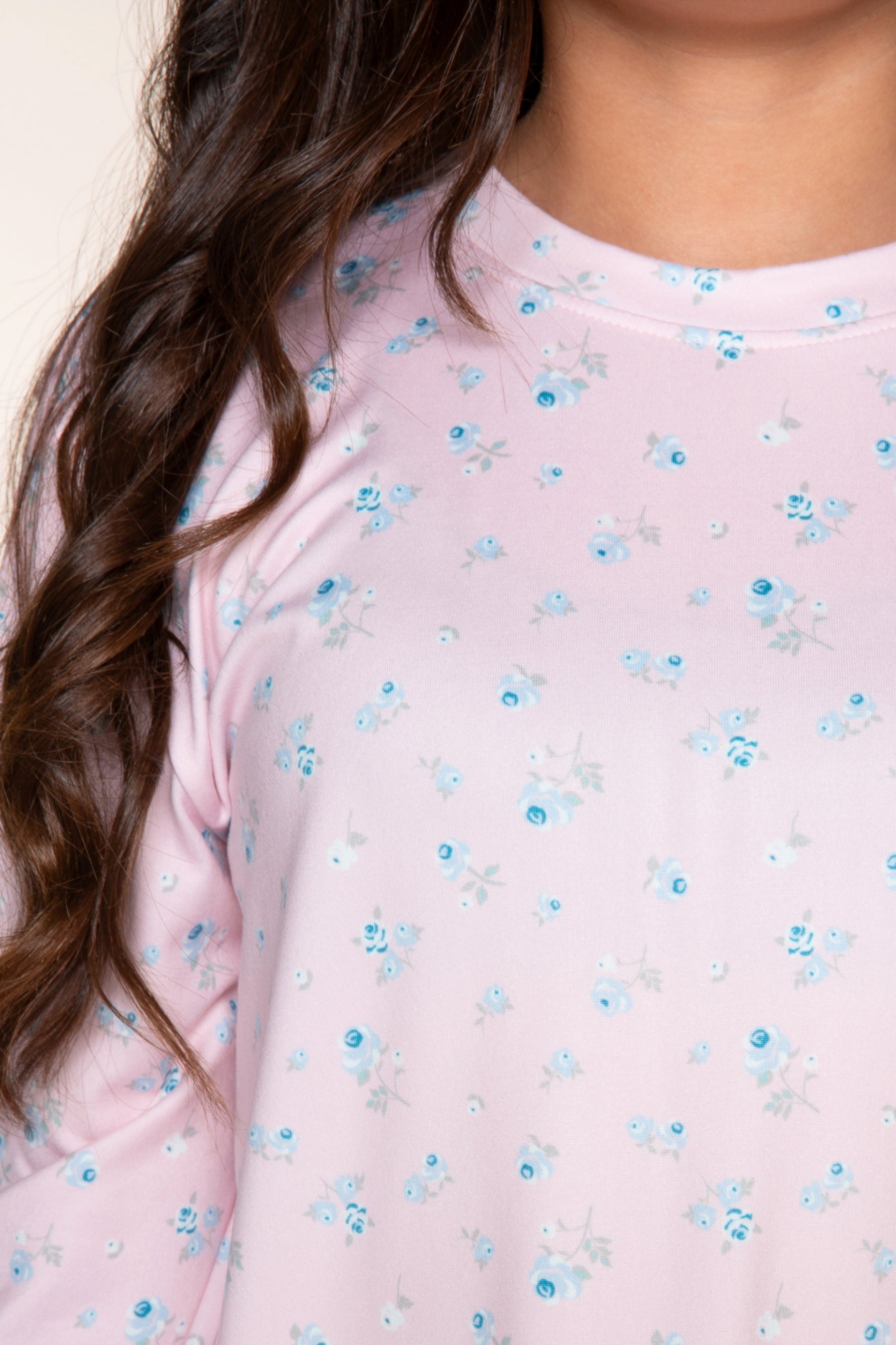 Simply Soft Long Sleeve Easy Tee - Light Pink Floral - NEW!