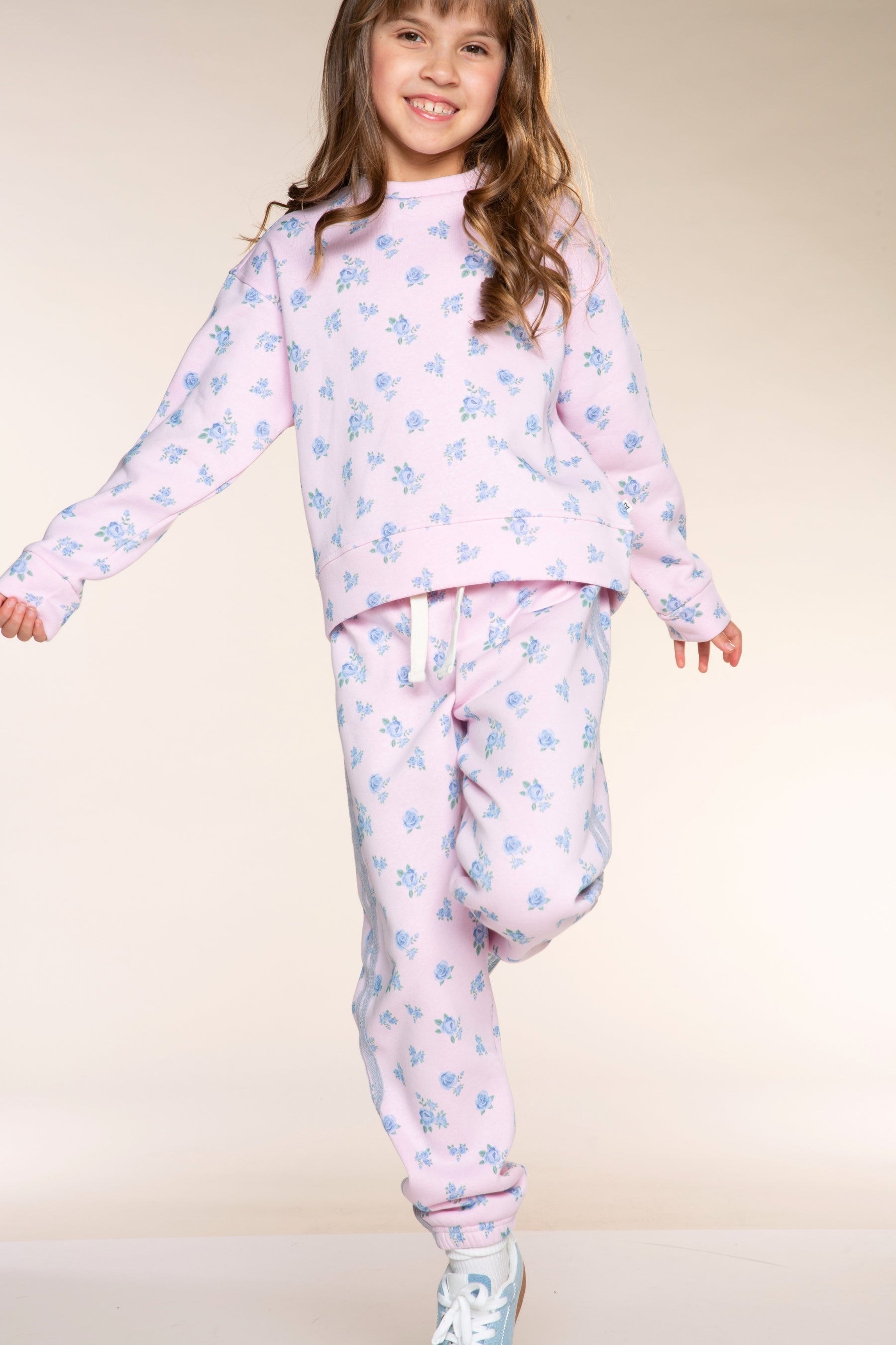 Cloud Soft French Terry Sweatpant - Light Pink Floral - NEW!