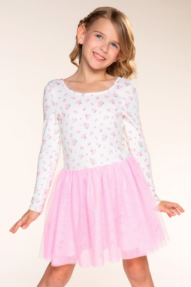 Simply Soft Long Sleeve Scoop Back Tulle Be Happy Dress