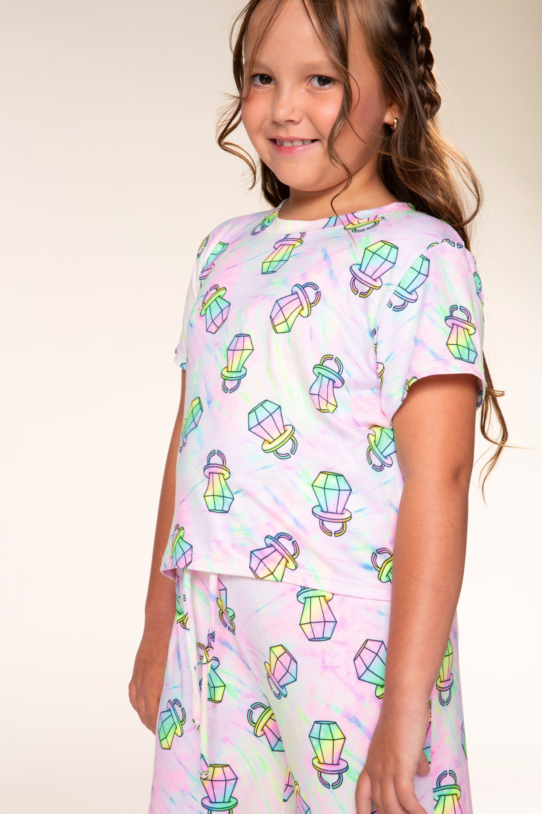Simply Soft Easy Tee & Karate Pant - Pastel Rainbow Treats
