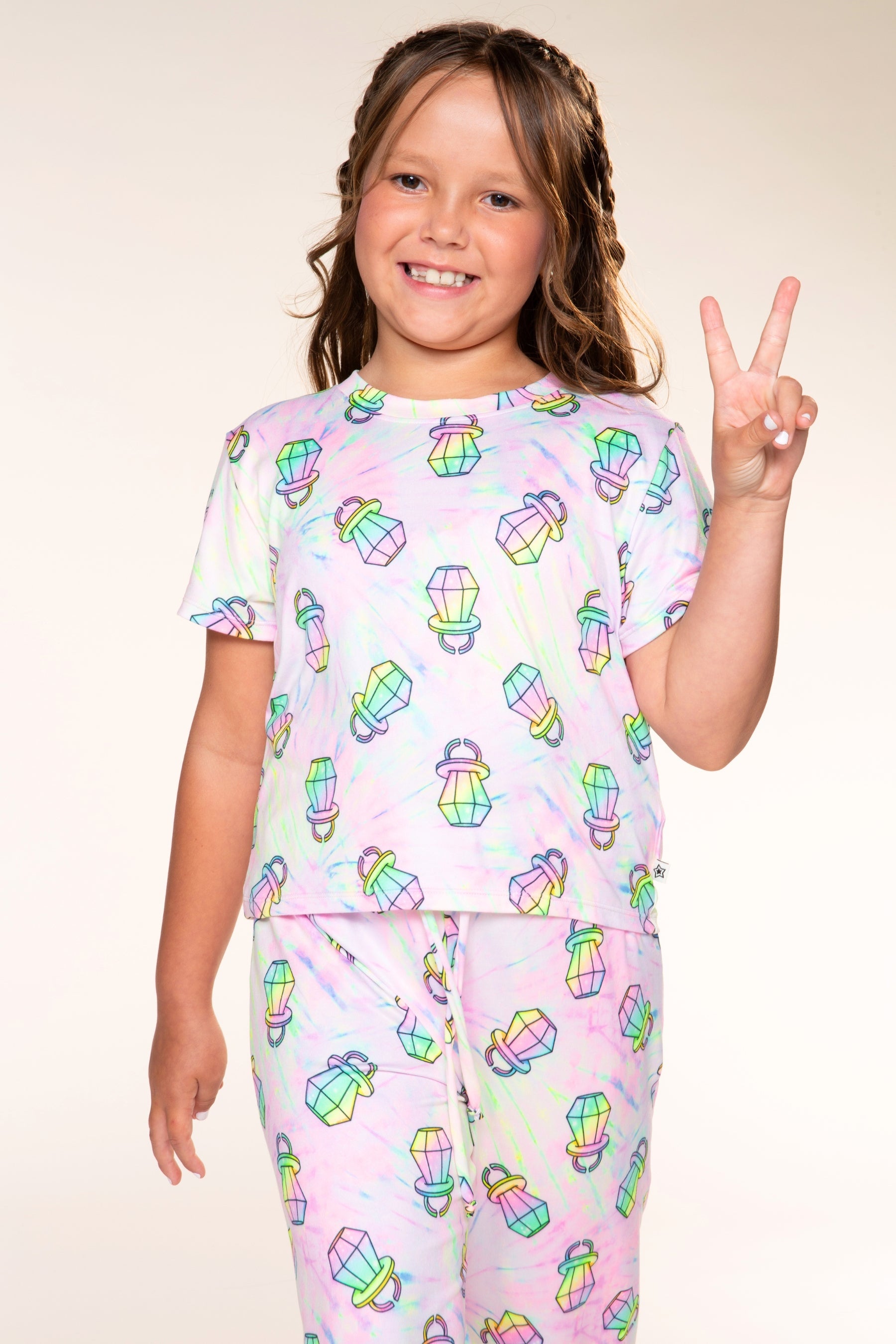 Simply Soft Easy Tee & Karate Pant - Pastel Rainbow Treats