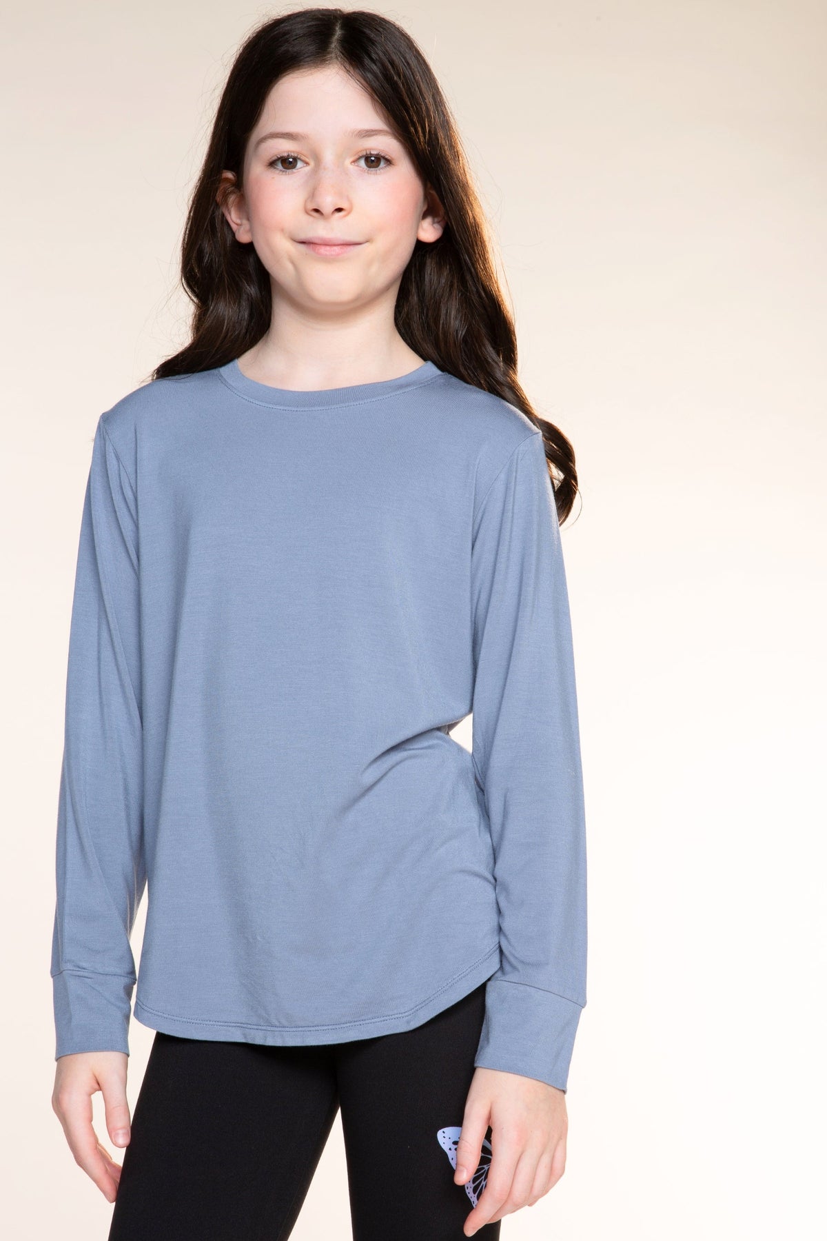 Modal Long Sleeve Shirttail Top - Light Pink - NEW!