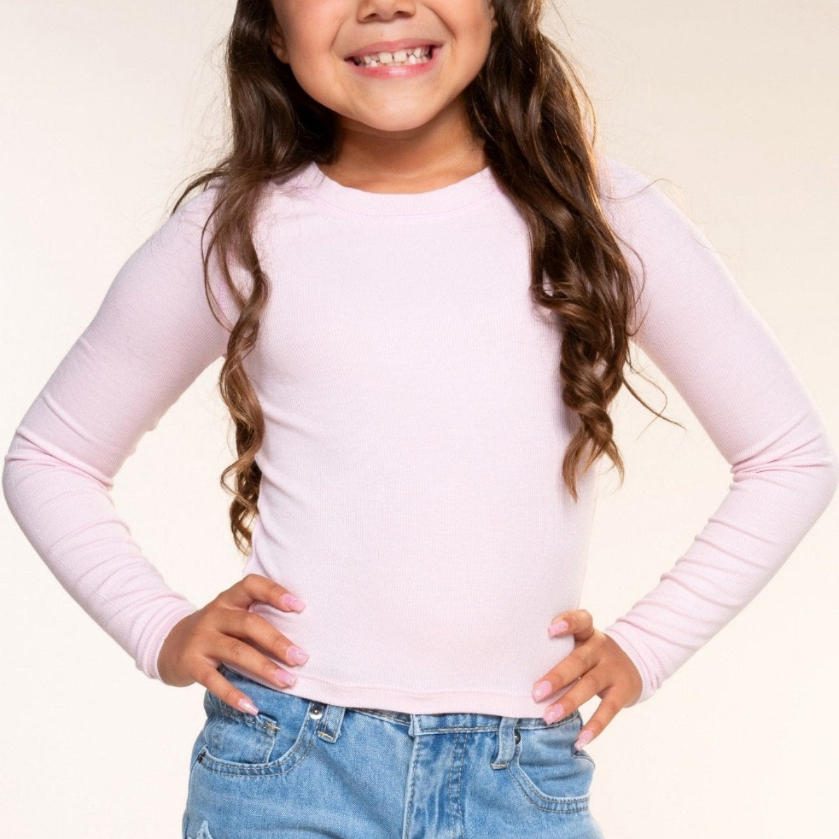 Ultra-Soft Ribbed Long Sleeve Fitted Tee