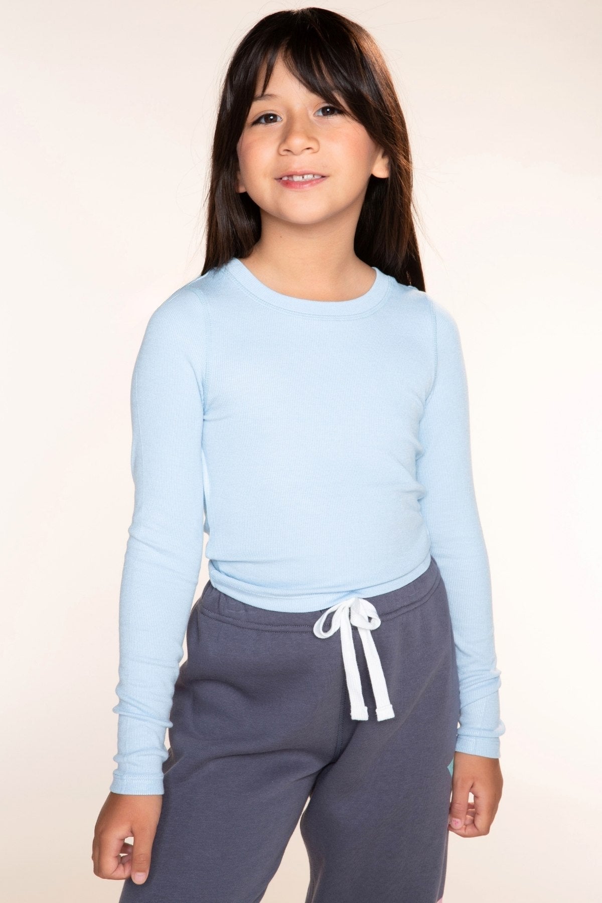 Ultra-Soft Ribbed Long Sleeve Fitted Tee - Powder Pink - NEW!