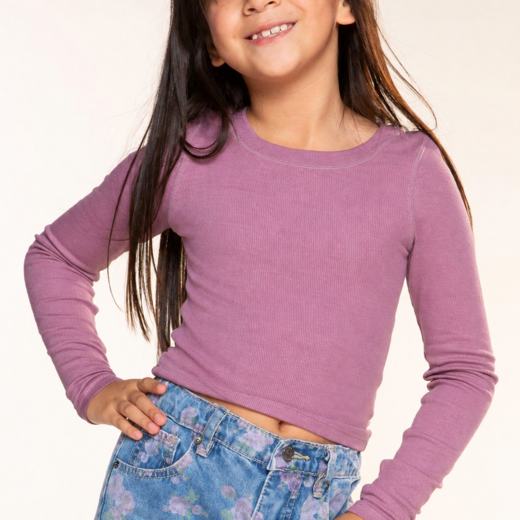 Ultra-Soft Ribbed Long Sleeve Fitted Tee