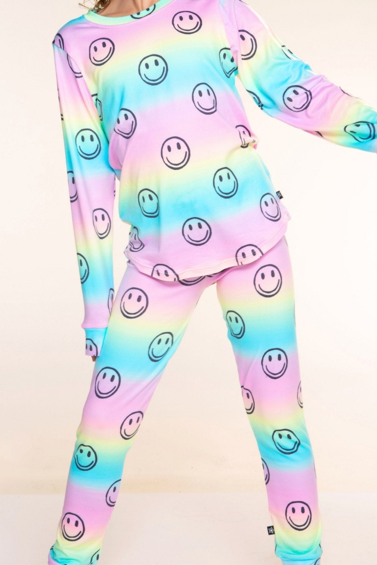 Simply Soft Long Sleeve Tee & Slim Lounge Pant - Rainbow Smile - NEW!