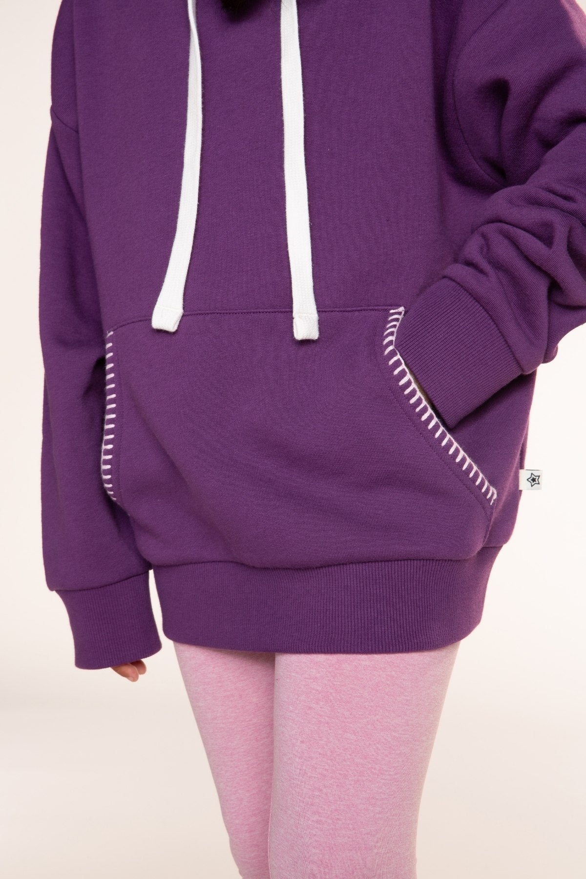 Butter French Terry Oversized Hoodie - Dk Purple Rainbow Graffiti - NEW!
