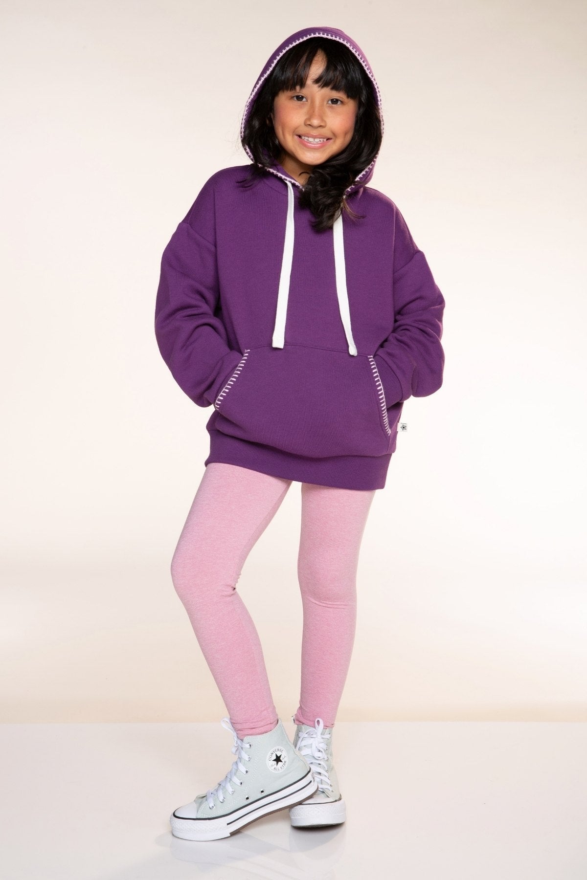 Butter French Terry Oversized Hoodie - Dk Purple Rainbow Graffiti - NEW!