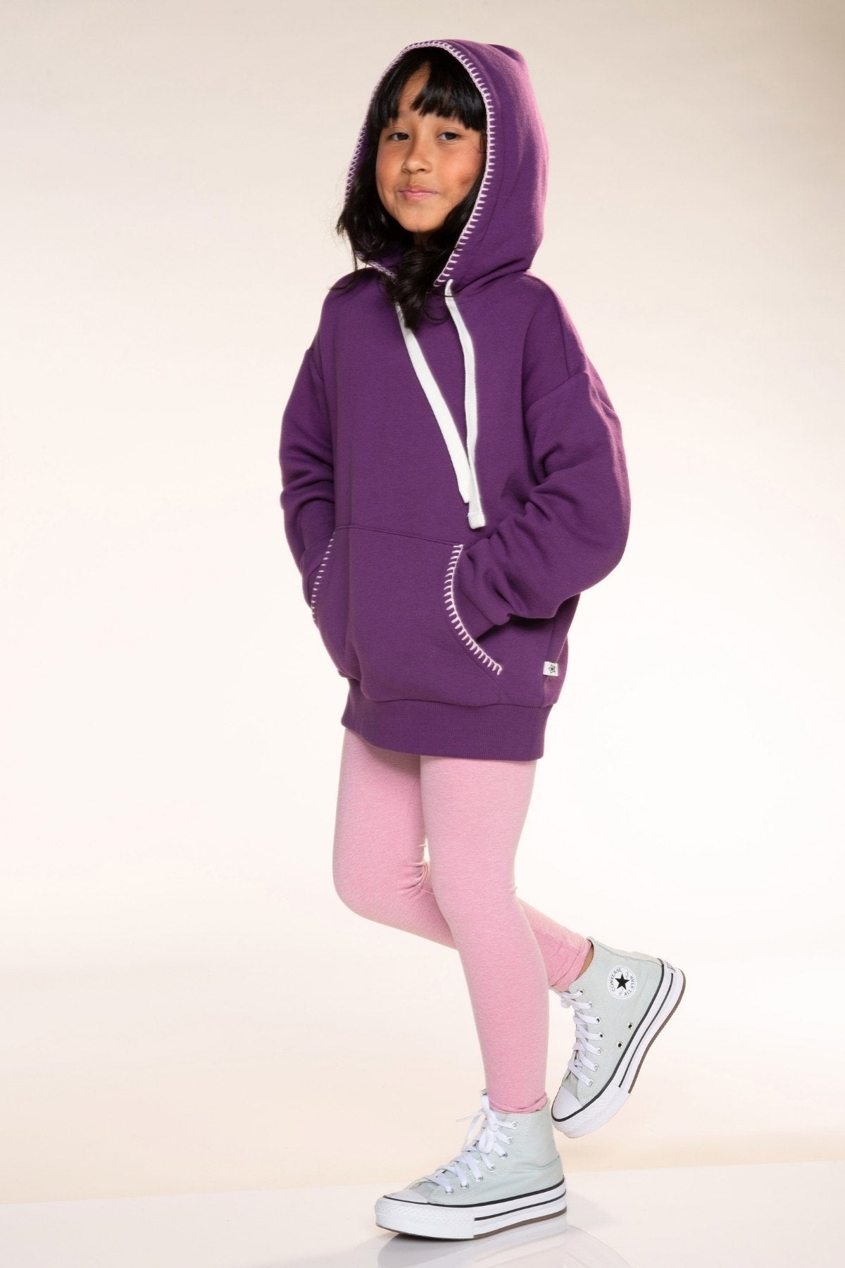 Butter French Terry Oversized Hoodie - Dk Purple Rainbow Graffiti - NEW!
