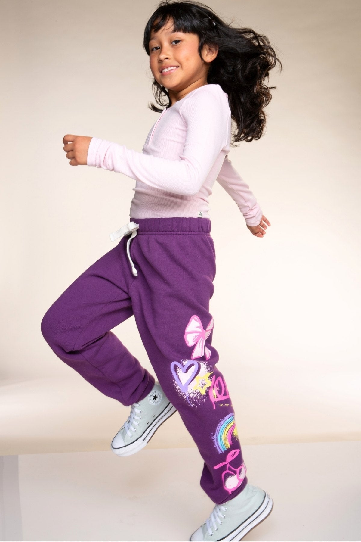 Butter French Terry Sweatpant - Dk Purple Rainbow Graffiti - NEW!