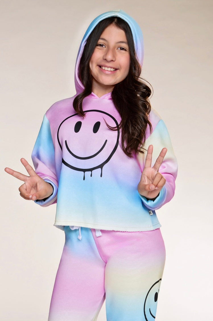 Cloud Soft French Terry Easy Hoodie - Rainbow Ombre Smile - NEW!