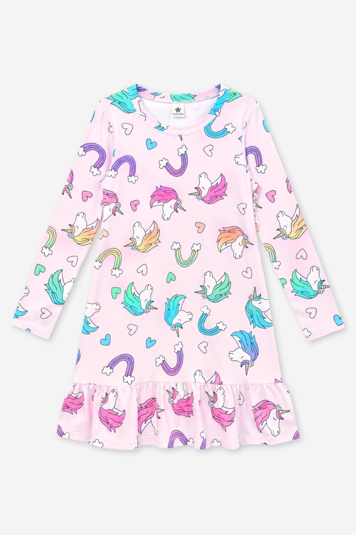 Simply Soft Long Sleeve Ruffle Lounge Dress - Dusty Pink Sticker Emojis