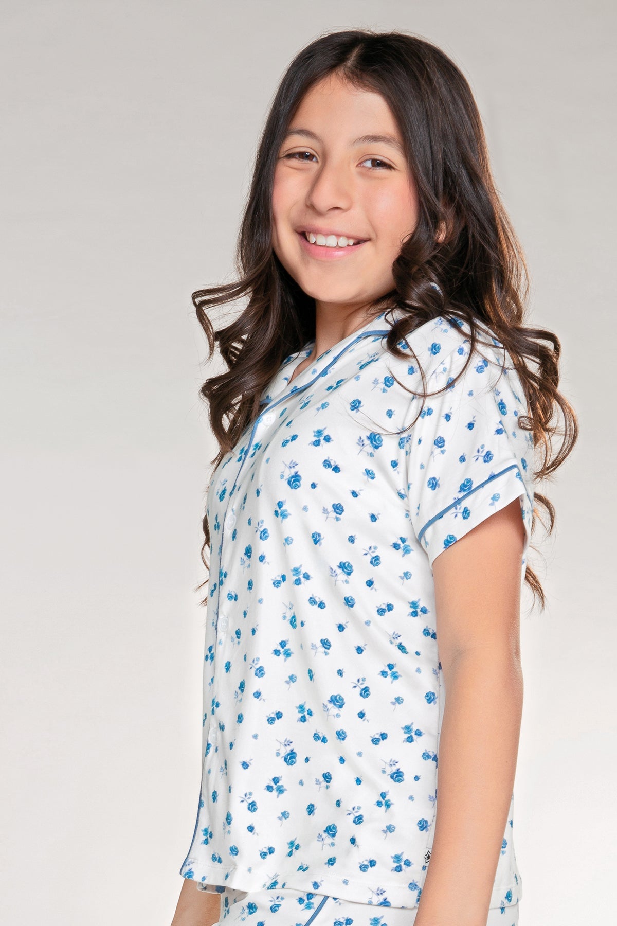 Simply Soft Button Down Tee & Karate Pant - Ivory Denim Floral - NEW!