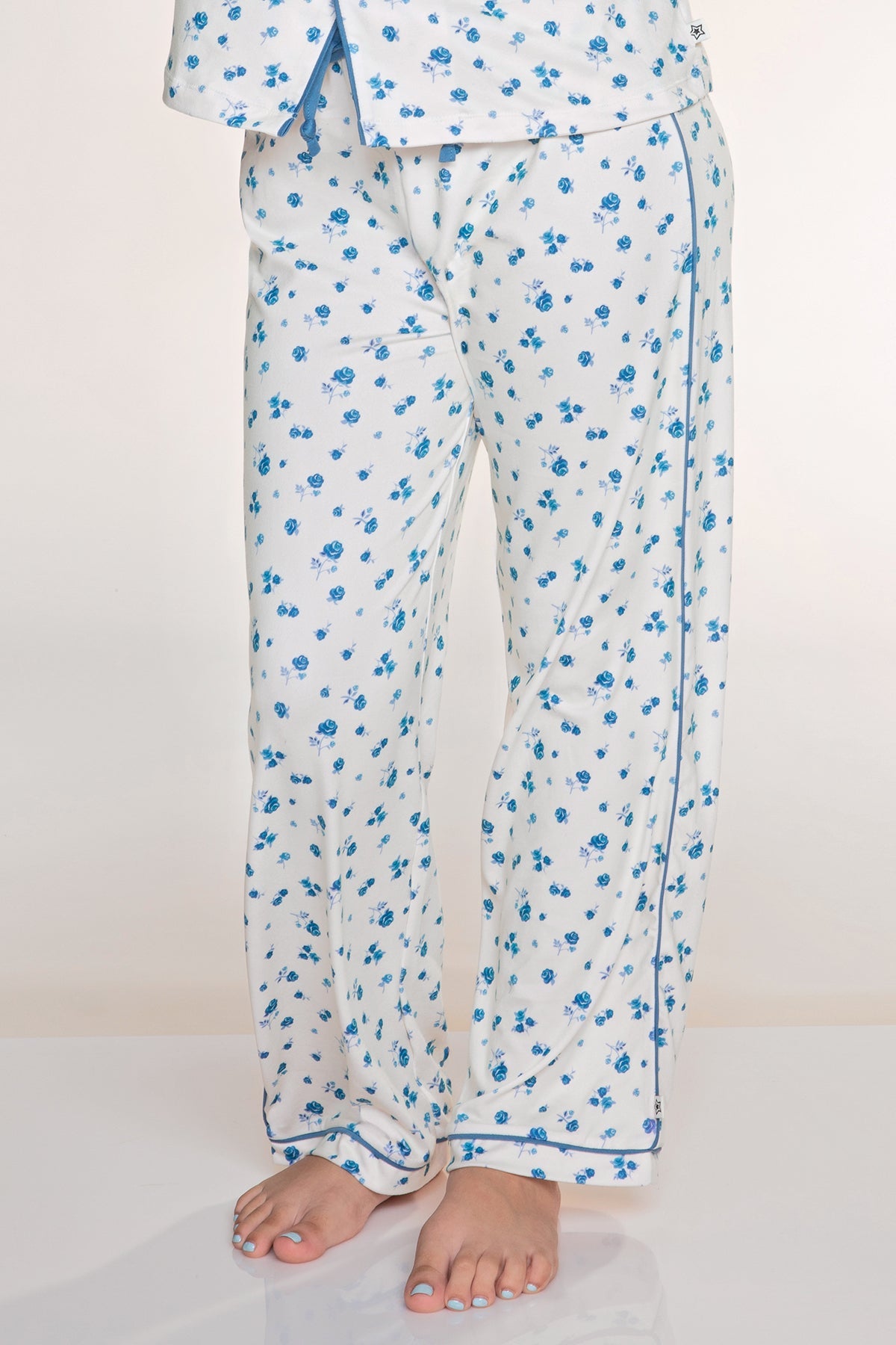 Simply Soft Button Down Tee & Karate Pant - Ivory Denim Floral - NEW!