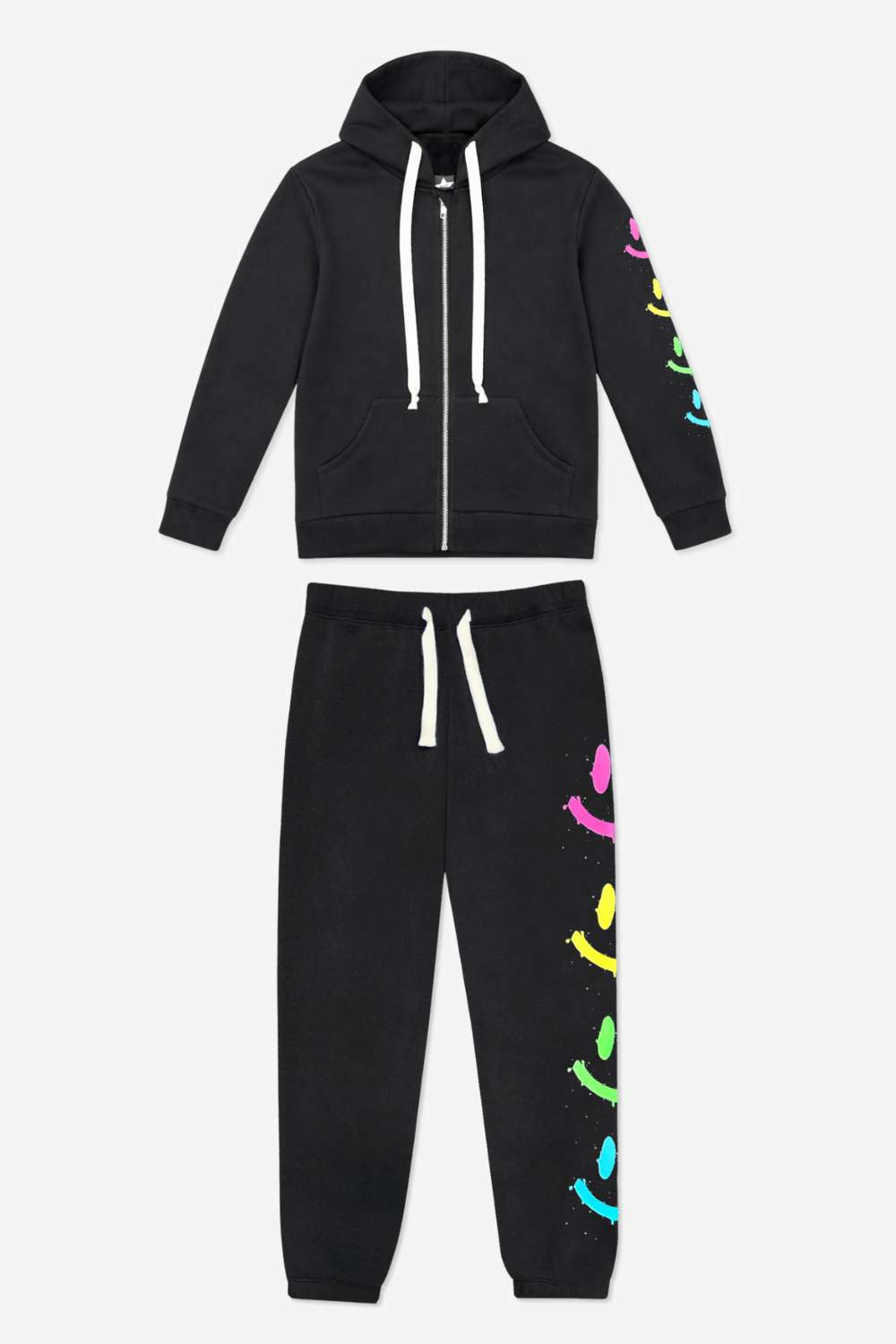 Pack Cloud Soft French Terry Sweatsuit - Black Graffiti Smile