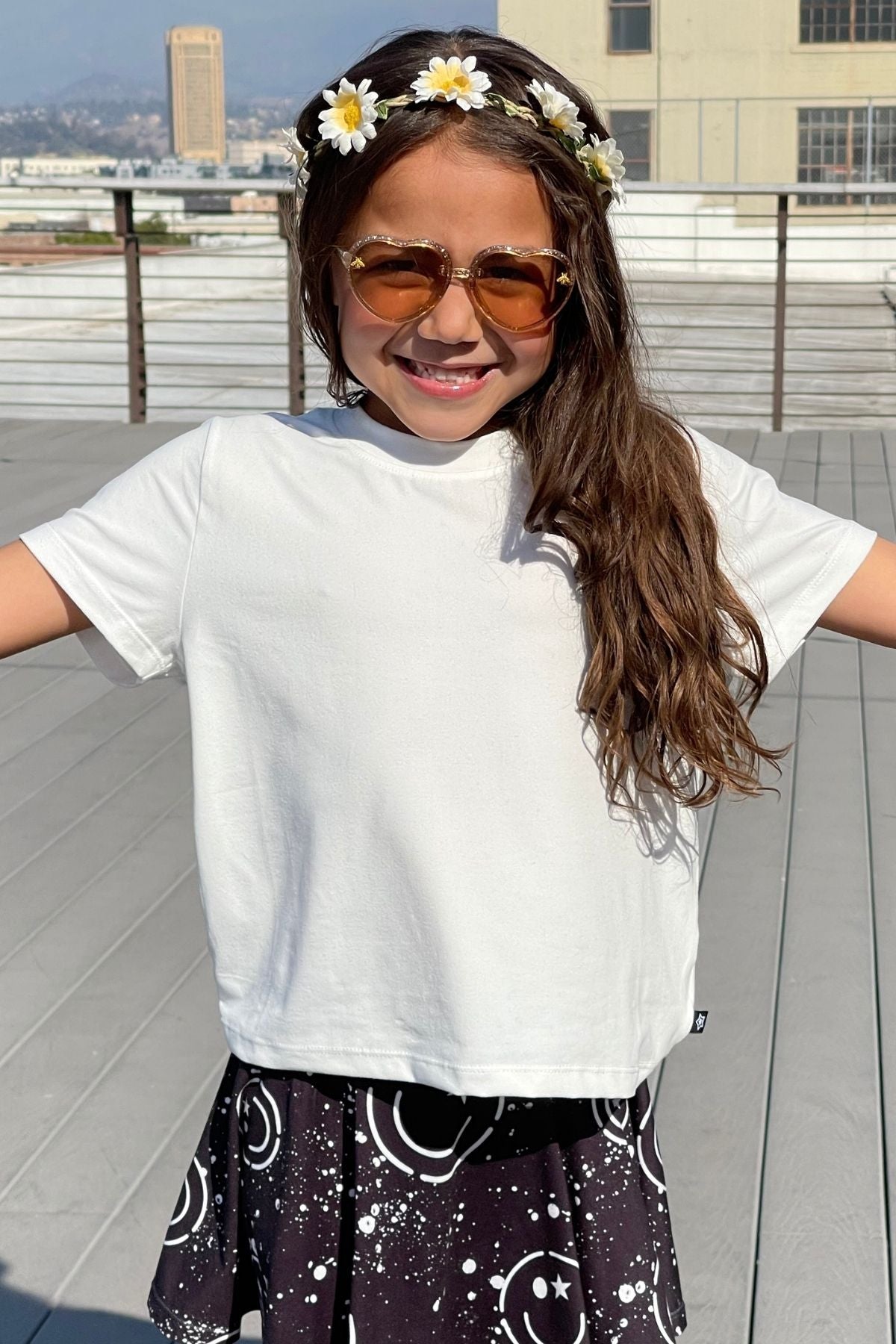 Simply Soft Easy Tee - White Rainbow Heart - NEW!