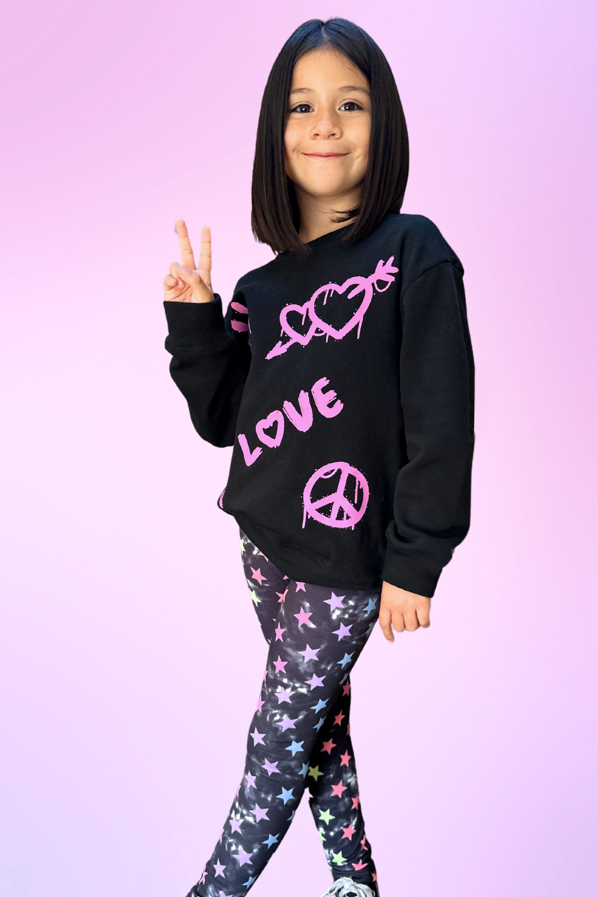 Simply Soft Long Legging - Purple Graffiti Rainbow