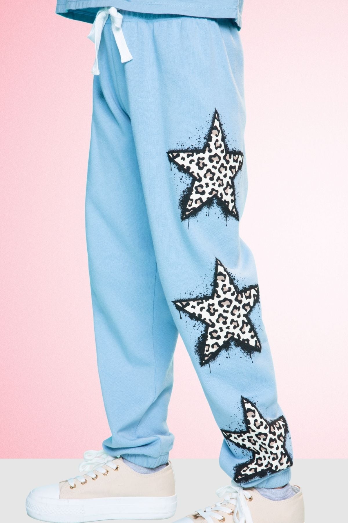 Cotton Soft French Terry Sweatpant ••• - Grey Pink Blue Stripe
