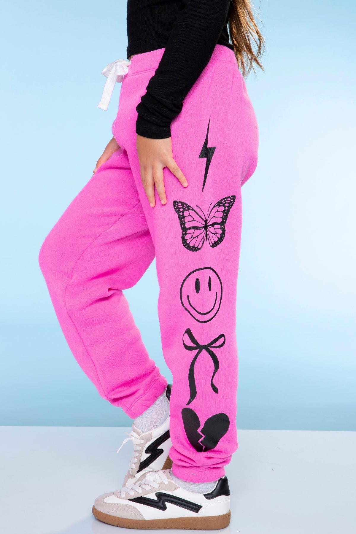 Cotton Soft French Terry Sweatpant ••• - Grey Pink Blue Stripe